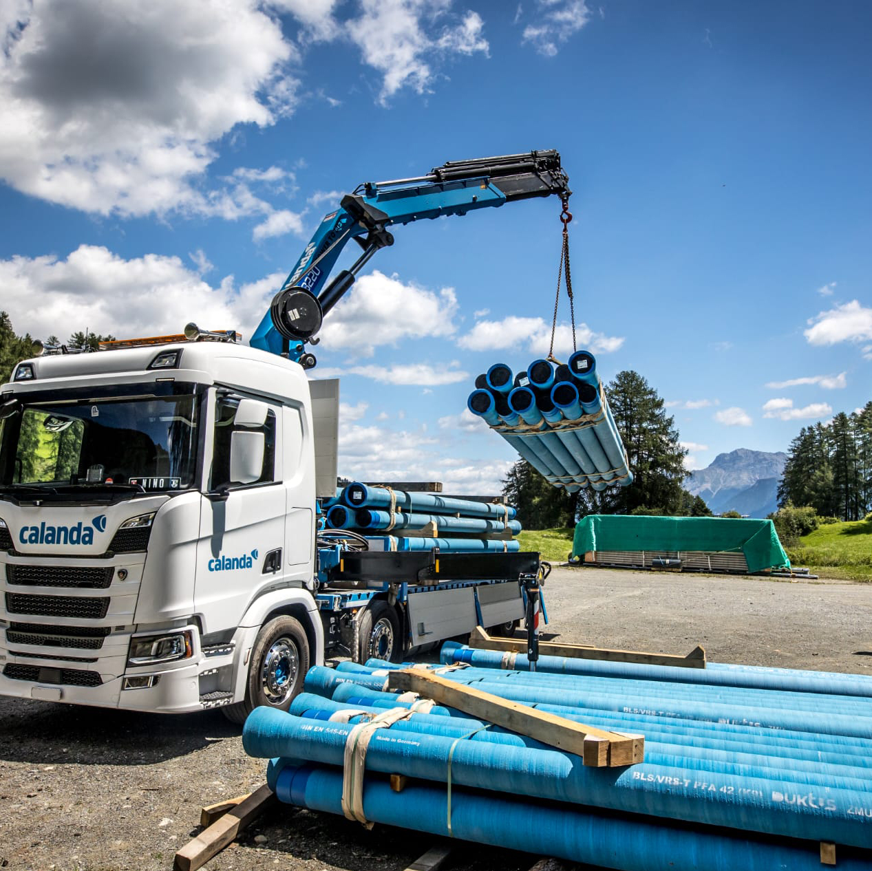 3220K-RCS grue de levage de tuyaux bleus 